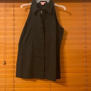 Pixie Hopkins black pleated dress vest size Large - NWT (OL)